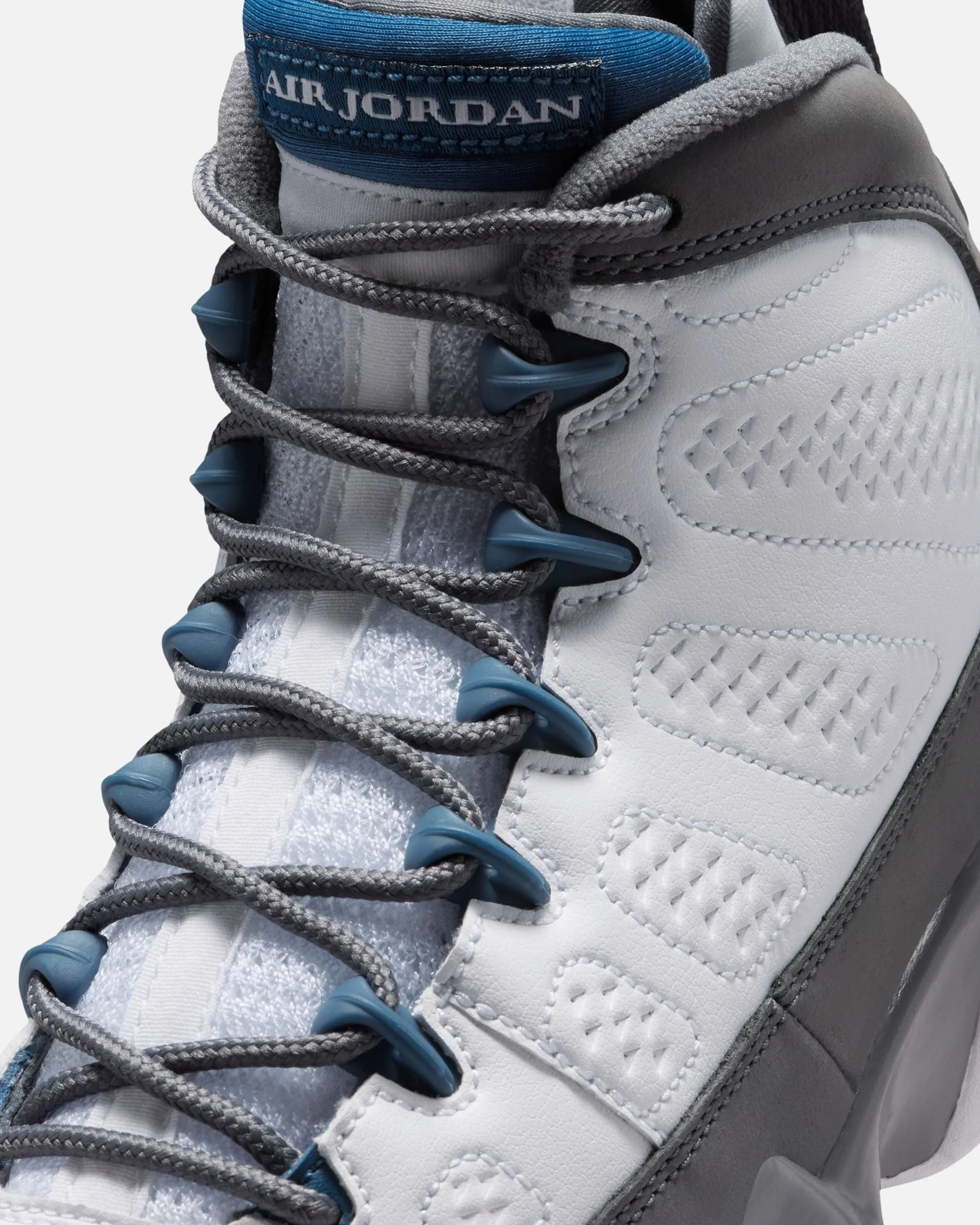 JORDAN AJ 9 RETRO GS - WHITE/ FRENCH BLUE/ FLINT GREY - Image 6