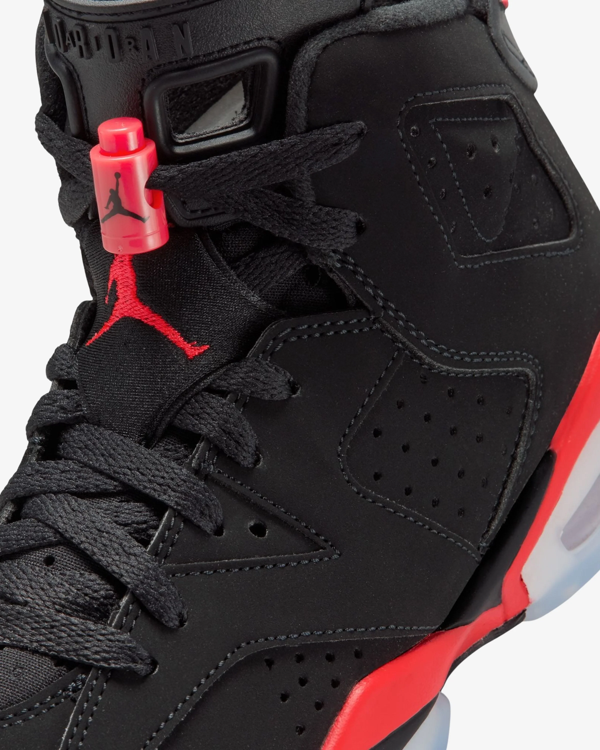 JORDAN GS  AJ 6 RETRO 'INFRARED'  - BLACK/ LIGHT CRIMSON - Image 6
