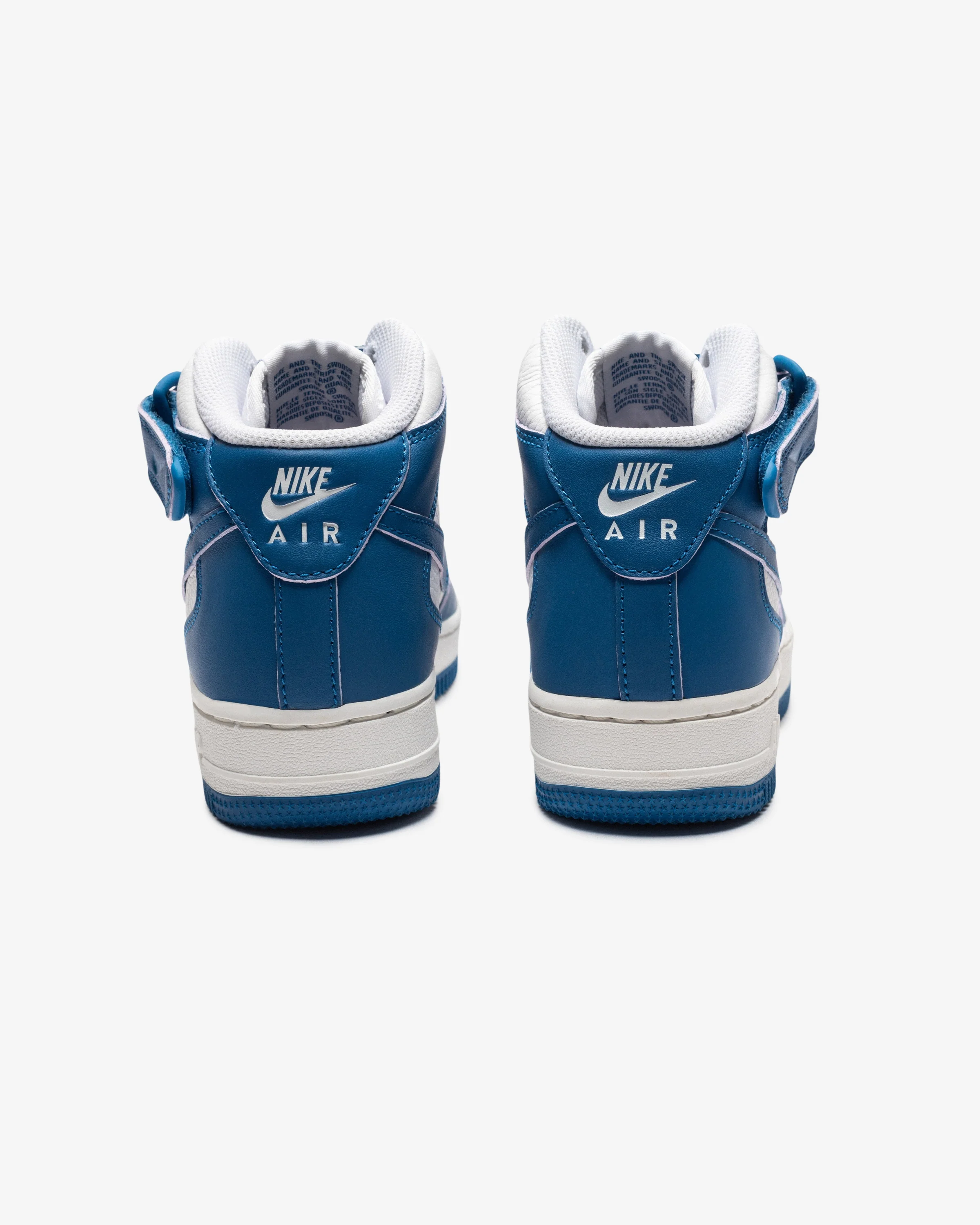 NIKE WOMEN'S AIR FORCE 1 '07 MID - WHITE/ MILITARYBLUE/ SAIL - Image 3