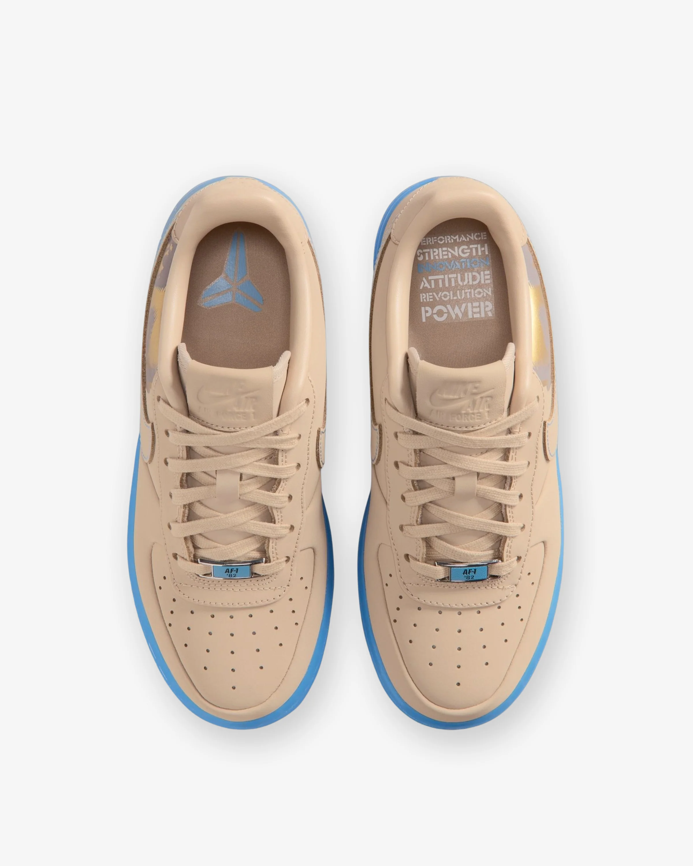 NIKE X KOBE BRYANT GS AIR FORCE 1 LOW - LINEN/ BLUE - Image 4