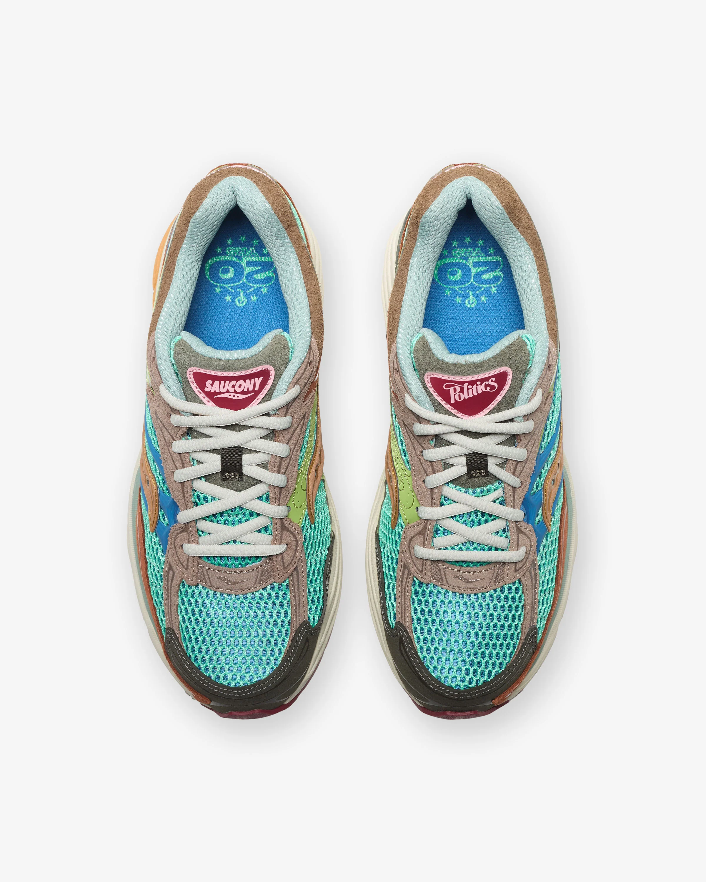 SAUCONY X SNEAKER POLITICS PROGRID OMNI 9 - BLUE/ BROWN - Image 4